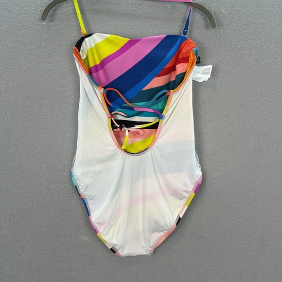 La Blanca Women's Sunscape Bandeau one piece swimsuit rainbow tummy control SZ 4 - Picture 8 of 8